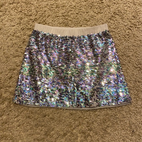Crewcuts Other - Crewcuts J Crew Girl’s Silver Sequin Mini Skirt